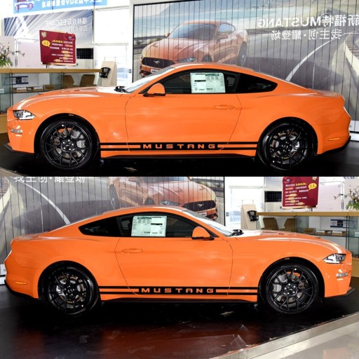 Ford Mustang боковые полосы наклейка 10 x 200 см.