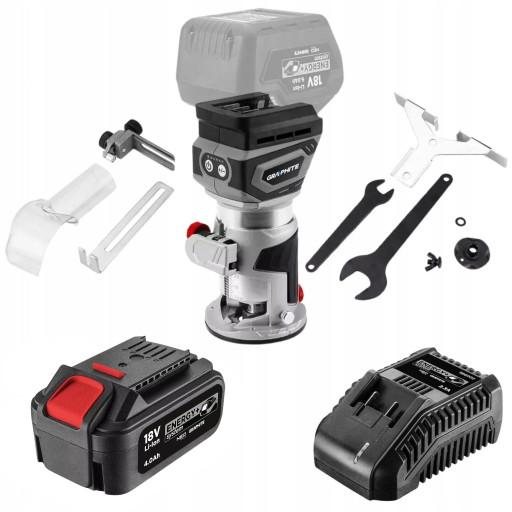 Акумуляторна безщіточна фрезерна машина для верхнього шпинделя + акумулятор 4 А·год + зарядний пристрій