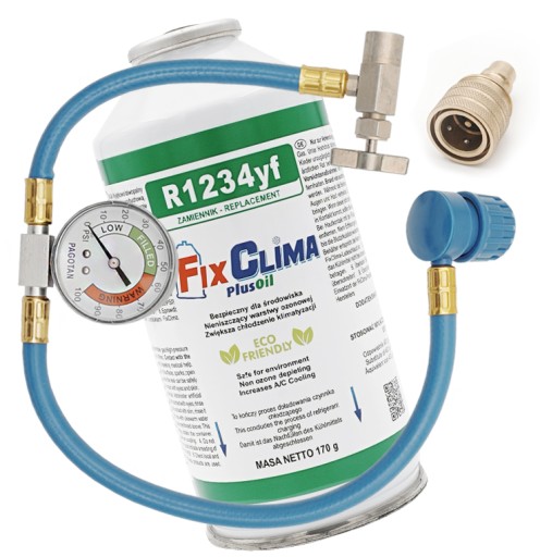 ХОЛОДОАГЕНТ R1234YF + ШЛАНГ З МАНОМЕТРОМ + АДАПТЕР