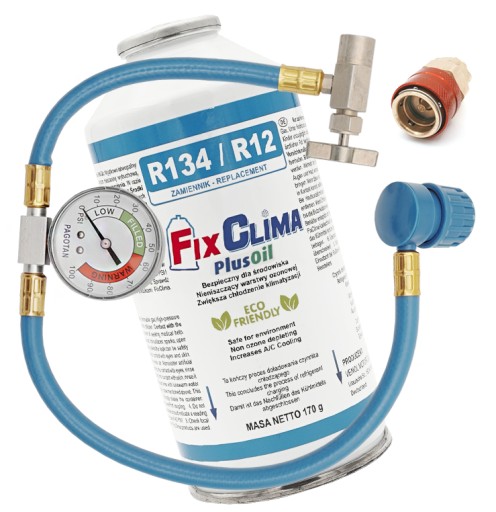 Холодоагент R134a 170 г + шланг + адаптер HP / LP