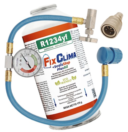 Газ для кондиціонування повітря з затиском R1234YF 170 г шланг + адаптер