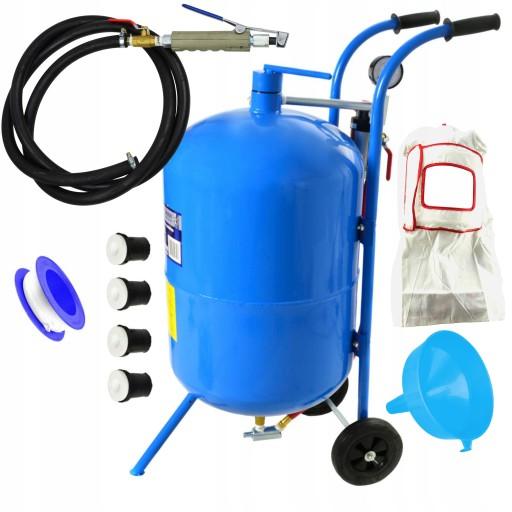 GEKO MOBILE SIPHON SANDBLASTER 76L 10 BAR + МАСКА + 4 НАСАДКИ НАБІР КОЛЕС