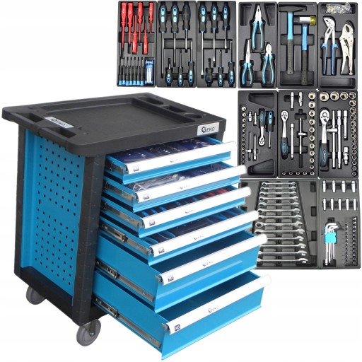 GEKO ІНСТРУМЕНТАЛЬНА ШАФА СЕРВІСНА МАЙСТЕРНЯ ВІЗОК 245 ШТ. 6 ЯЩИКІВ