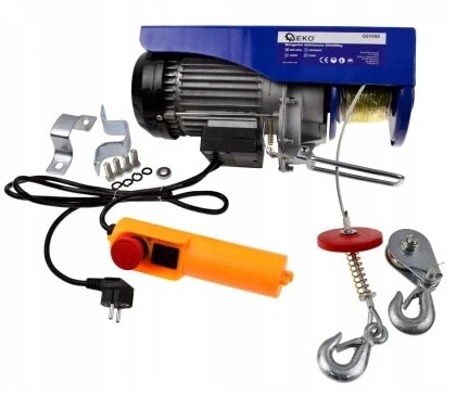 GEKO ELECTRIC СТРОИТЕЛЬНАЯ ТАНОСНАЯ ЛЕБЕДКА 300/600 КГ G01088