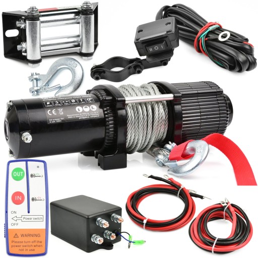 GEKO ЕЛЕКТРИЧНА ЛЕБІДКА КВАД СНІГОВА ЛЕБІДКА 12V 4500LB 2 HP 10m