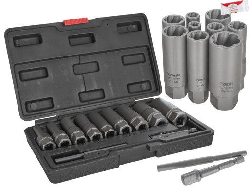 НАБОР ДЛИННЫХ НАСАДОК ДЛЯ СЛОМАННЫХ ВИНТОВ GEKO, 11 ЭЛЕМЕНТОВ. 6-19ММ CR-MO T00130