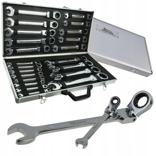 GEKO НАБІР КЛЮЧІВ КОМБІНАЦІЙНИХ З ХРАПОВИКОМ 6-32ММ G10342