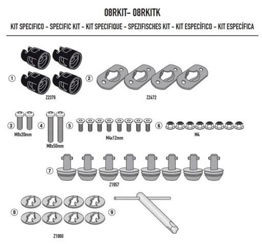 GIVI 08RKIT ШВИДКИЙ ВИПУСК HARLEY DAVIDSON НАБІР