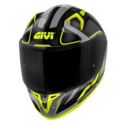 Шолом GIVI 50.8 RACER - INTEGRAL WITH BLACK - ЧОРНИЙ / СІРИЙ / FLUO XL / 61
