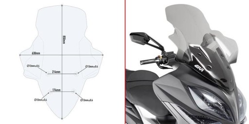 GIVI GLASS D6104ST KYMCO Xciting 400i S400i 13-22