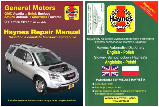 GMC Acadia Buick Enclave Chevrolet Traverse Saturn Outlook 07-17 instr 24h