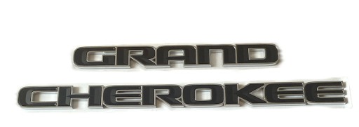 Эмблема GRAND CHEROKEE черного цвета с серебряной окантовкой