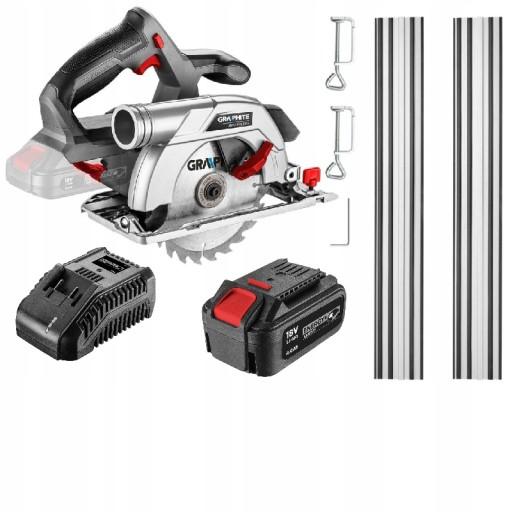 ГРАФИТ Пила циркулярная 4AH Energy+ 18V + РЕЛЬСЫ