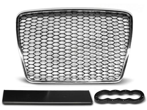 Решетка радиатора Audi A6 C6 09-11 RS хром