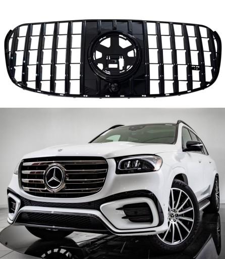 A167024 - MERCEDES GLS X167 SUV LIFT 24+ PANAMERICANA решітка, GLOSS BLACK