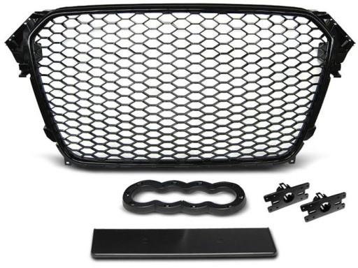 Гриль AUDI A4 (B8) RS-TYPE 11/11-15 глянцевый черный