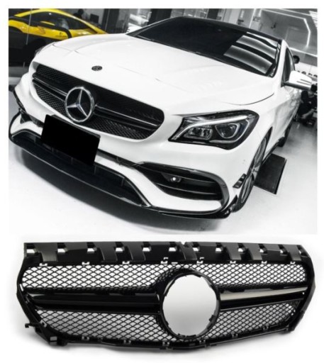 MERCEDES C117 CLA 13-19 AMG OPTIK GLOSSY BLK решітка