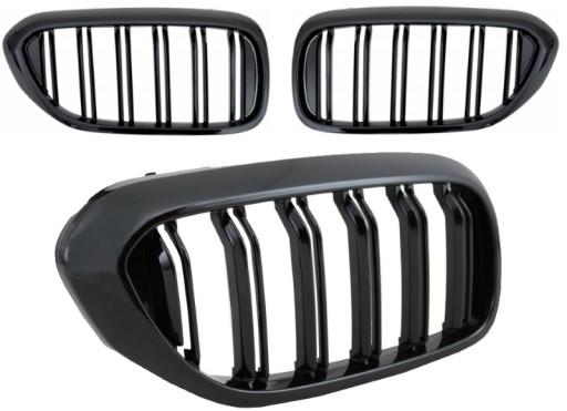 Гриль почки BMW 5 G30 G31 M пакет M5 черный глянец