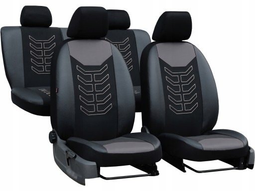 Толстые чехлы на автокресла с вышивкой для Skoda Octavia II 2004-13 гг.