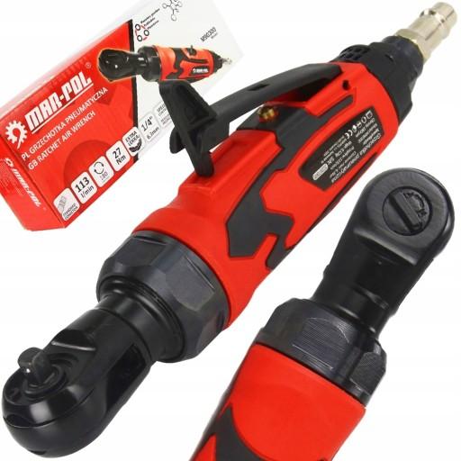 ПНЕВМАТИЧЕСКИЙ УГЛОВОЙ КЛЮЧ С ТРЕЩОТКОЙ 1/4 27 Нм