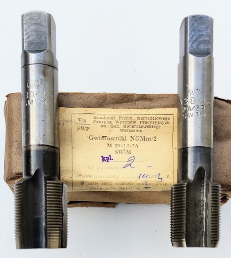 РЕЗЬБА M30x1,5 M 30x1,5 HSS FWP VIS FANAR НАБОР 2 шт. НОВЫЙ, НЕ Б/У