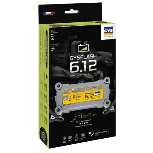 GYS ПРОФЕСІЙНИЙ ЗАРЯДНИЙ ПРИСТРІЙ ВИПРЯМНЮВАЧА АКУМУЛЯТОРІВ 6/12V 6A 125AH GEL AGM