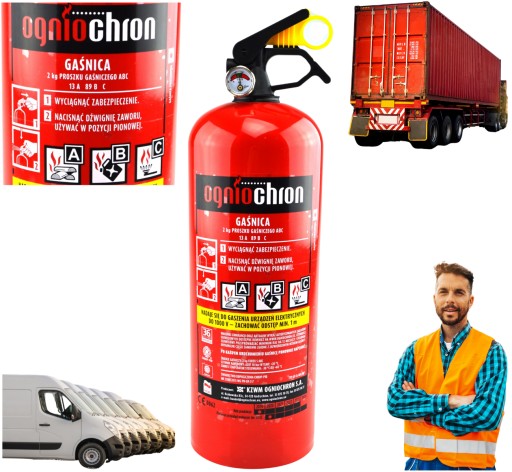 GP2XABCMP - Вогнегасник порошку ABC 2kg вішалка автомобілі вантажівки фургони вогнегасник