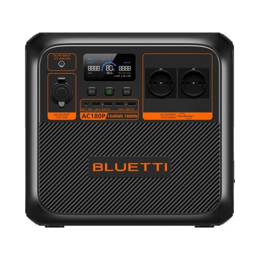 Сонячний генератор BLUETTI AC180P, 1440 Вт*год, 2 розетки 1800 Вт, модернізована версія AC180