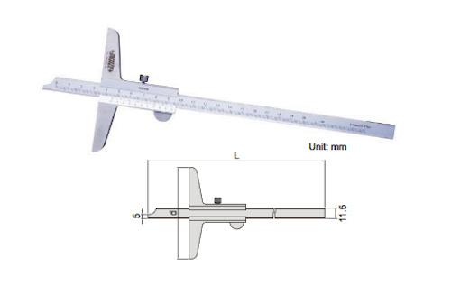 Ноніусний глибиномір розміром 150 мм 1240-1501