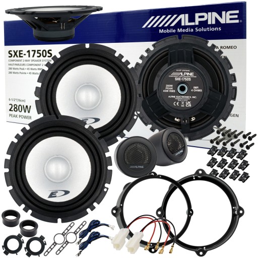 Динамики ALPINE, проставки для ALFA 147 159 BRERA FIAT IDEA LANCIA YPSILON