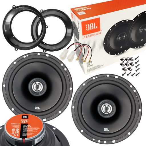 Динаміки JBL 200W автомобільні редукційні проставки для ПЕРЕДНІХ ДВЕРЕЙ FIAT PANDA
