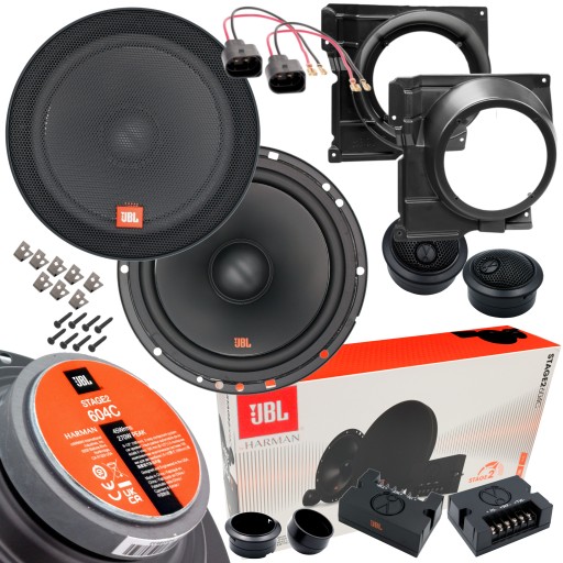 JBL STAGE2 604C отдельные динамики, переходные проставки для VW POLO 6N2