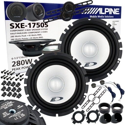 ALPINE SXE-1750S автомобільна акустика 16.5 см 280W BASS + Tweeter