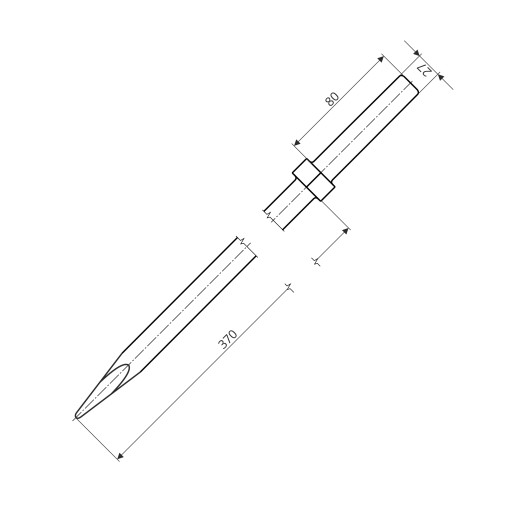 5004001322 - WACKER бит 27 x 80 мм BH EH заостренный chisel 4001322