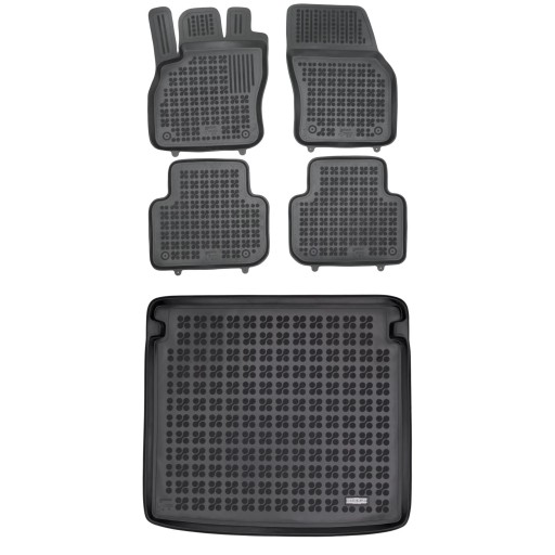 Комплект резиновых ковриков и коврик для Audi Q3 II 2019 г.в., верхняя часть пола багажника