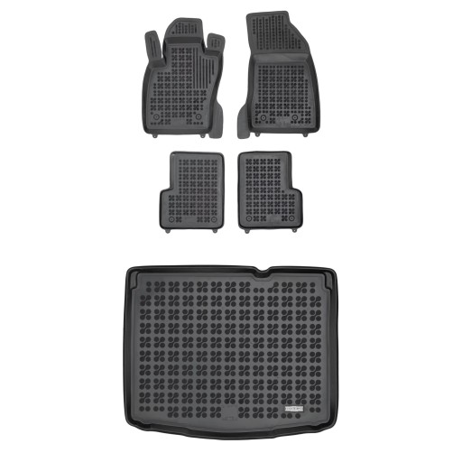 Комплект резиновых ковриков и коврика на Jeep Renegade 2014-2021 нижний пол