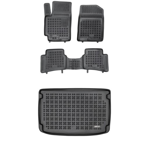 Резиновий комплект килимків і коврик для Kia Stonic с 2017 нижня підлога багажника