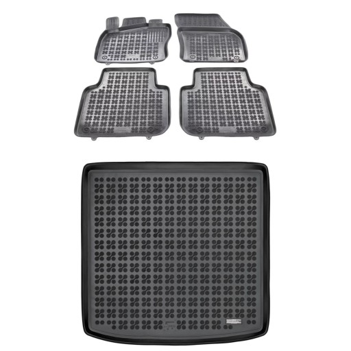 Комплект резиновых ковриков и коврик Skoda Kodiaq 2016-2021 5-местный