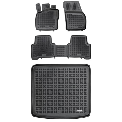 Комплект резиновых ковриков и ковриков для Volkswagen Touran III 2015 г.в., 5-местный
