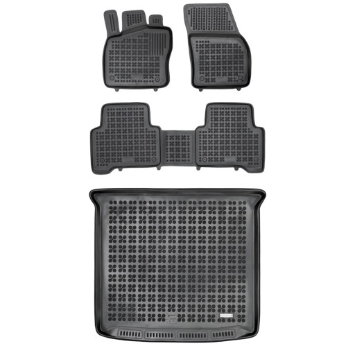 Комплект резиновых ковриков и ковриков для Volkswagen Touran III 2015 года, верхний этаж