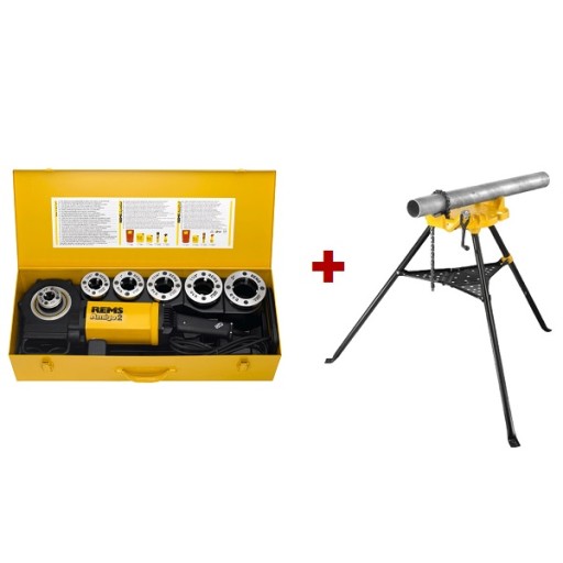 REMS Амиго 2 резьбонарезной станок + цепные тиски Aquila 3B