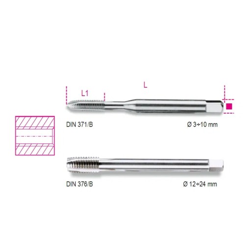 Метчик машинный для сквозных отверстий М14х2 HSS-CO 5% кобальт, 429