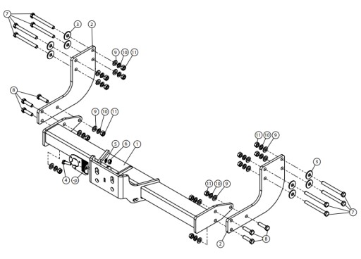 CRAFTER БУКСИРУВАЛЬНИЙ ГАК 1 КОЛЕСО БЕЗ МОДУЛЯ СТРОКУ