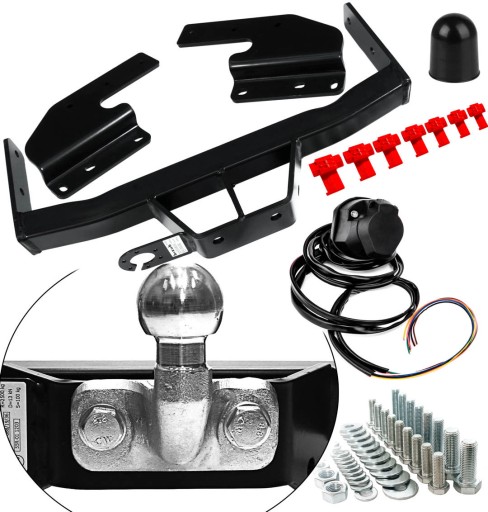 БУКСИРОВОЧНЫЙ КРЮК VW Volkswagen Transporter T4 Caravelle Multivan + 7-контактный ЖГУТ ПРОВОДОВ