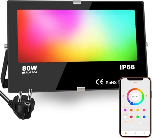 ГАЛОГЕННЫЕ СВЕТОДИОДНЫЕ RGB 80W ПРИМЕНЕНИЕ 16MLN ЦВЕТА IP66