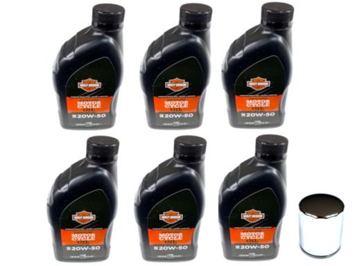КОМПЛЕКТ МАСЛА HARLEY МІН. 6L 20W50, ФІЛЬТР ХРОМ