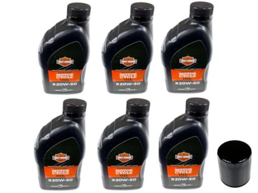 КОМПЛЕКТ МАСЛА HARLEY МІН. 6L 20W50, ЧОРНИЙ ФІЛЬТР