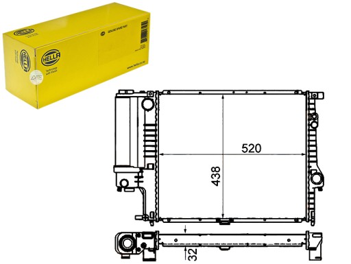 HEL8MK 376 888-134(EXT) - HELLA РАДІАТОР BMW E39 95-00 HELLA