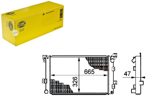 HEL8MK 376 708-511/RS7 - РАДІАТОР ДВИГУНА HELLA HEL, 8MK 376 708-511