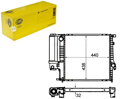 HEL8MK 376 713-124/RS7 - РАДІАТОР ДВИГУНА HELLA HEL, 8MK 376 713-124